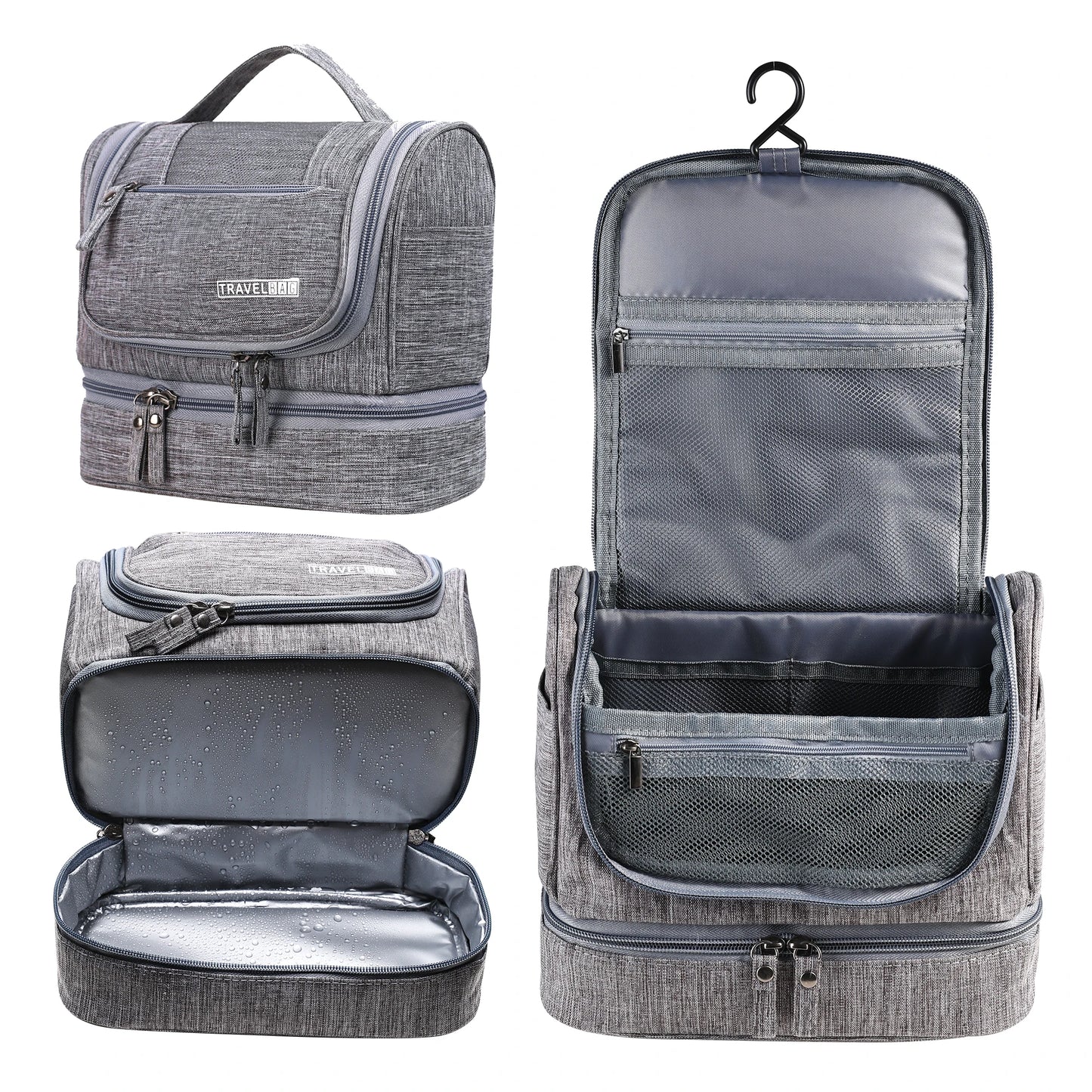 Trousse de toilette de voyage avec crochet suspendu