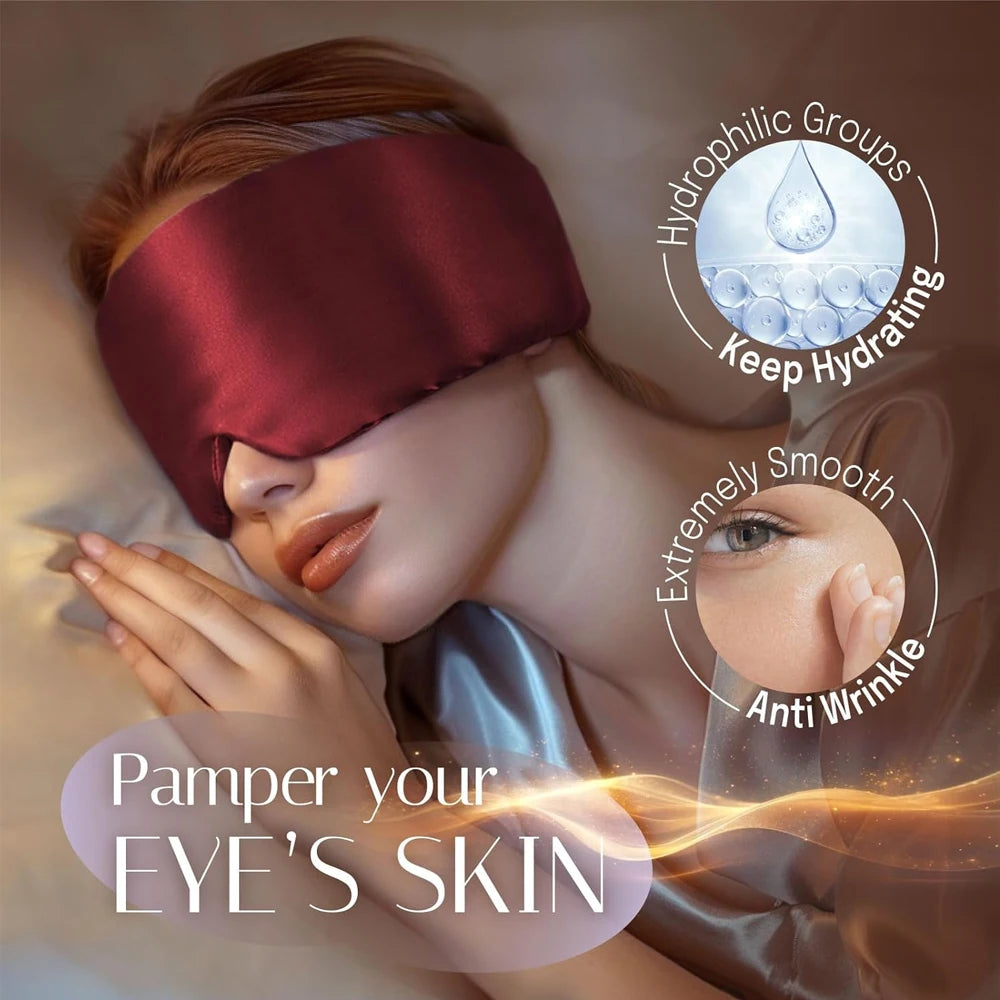 Masque de sommeil en soie ajustable confort absolu