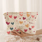 Trousse de toilette enfant motifs cœurs en velours côtelé
