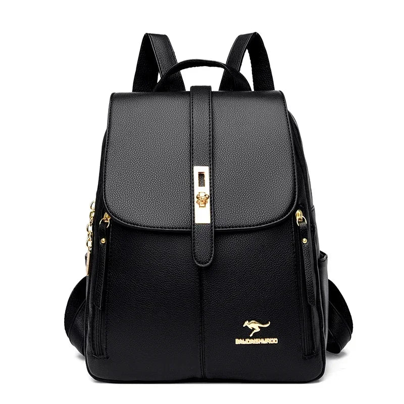 Sac à dos femme grande capacité en cuir microfibre