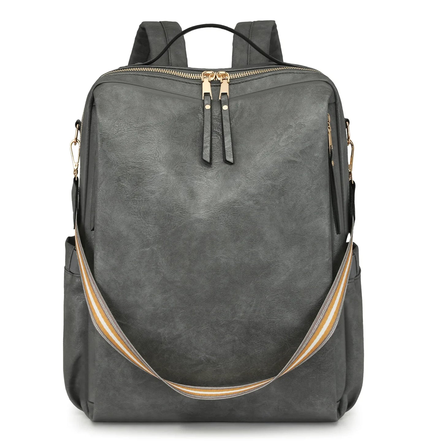 Sac à dos rétro en cuir PU imperméable