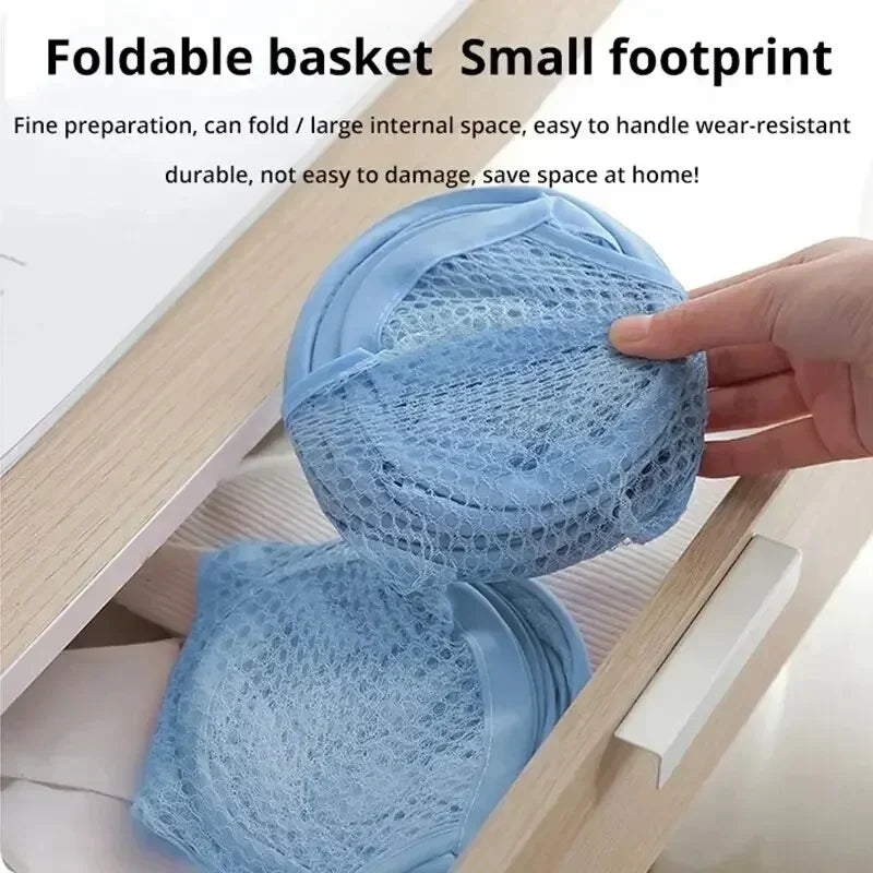 Sac à Linge Pliable en Maille Aérée – Corbeille de Rangement Légère et Portable