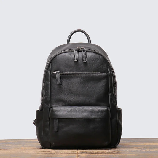 Sac à dos en cuir véritable format compact