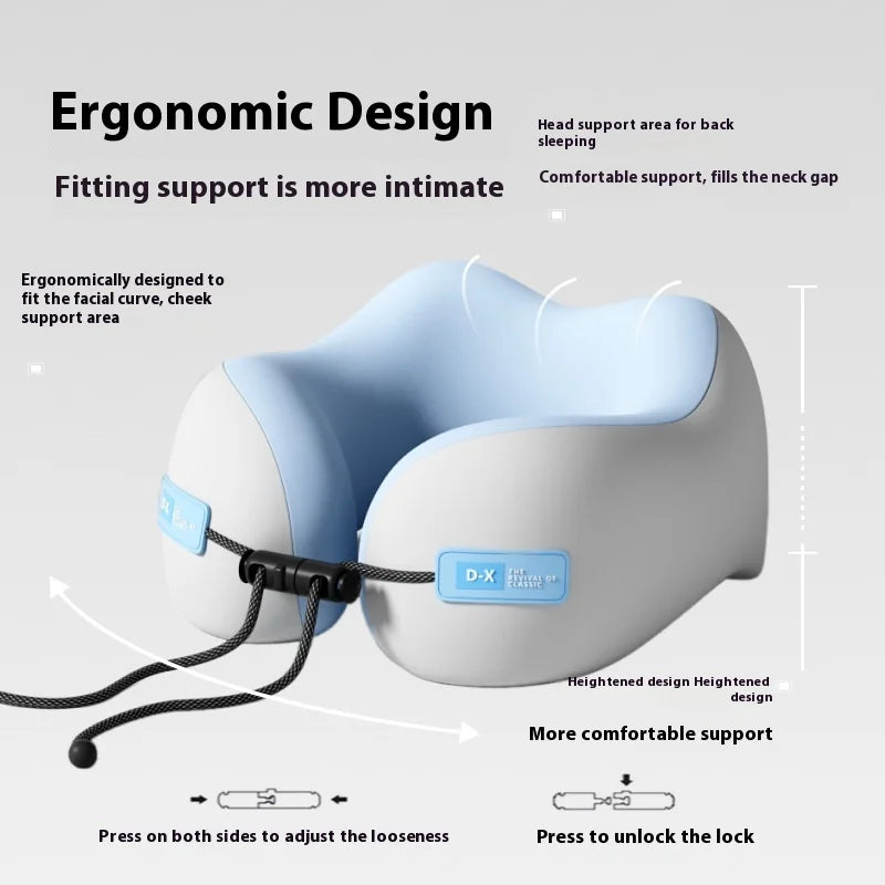 Coussin de voyage ergonomique en mousse mémoire pour soutien cervical et confort aérien