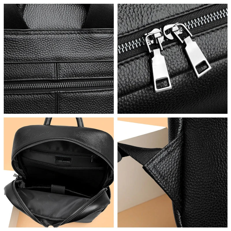 Sac à dos minimaliste en cuir véritable