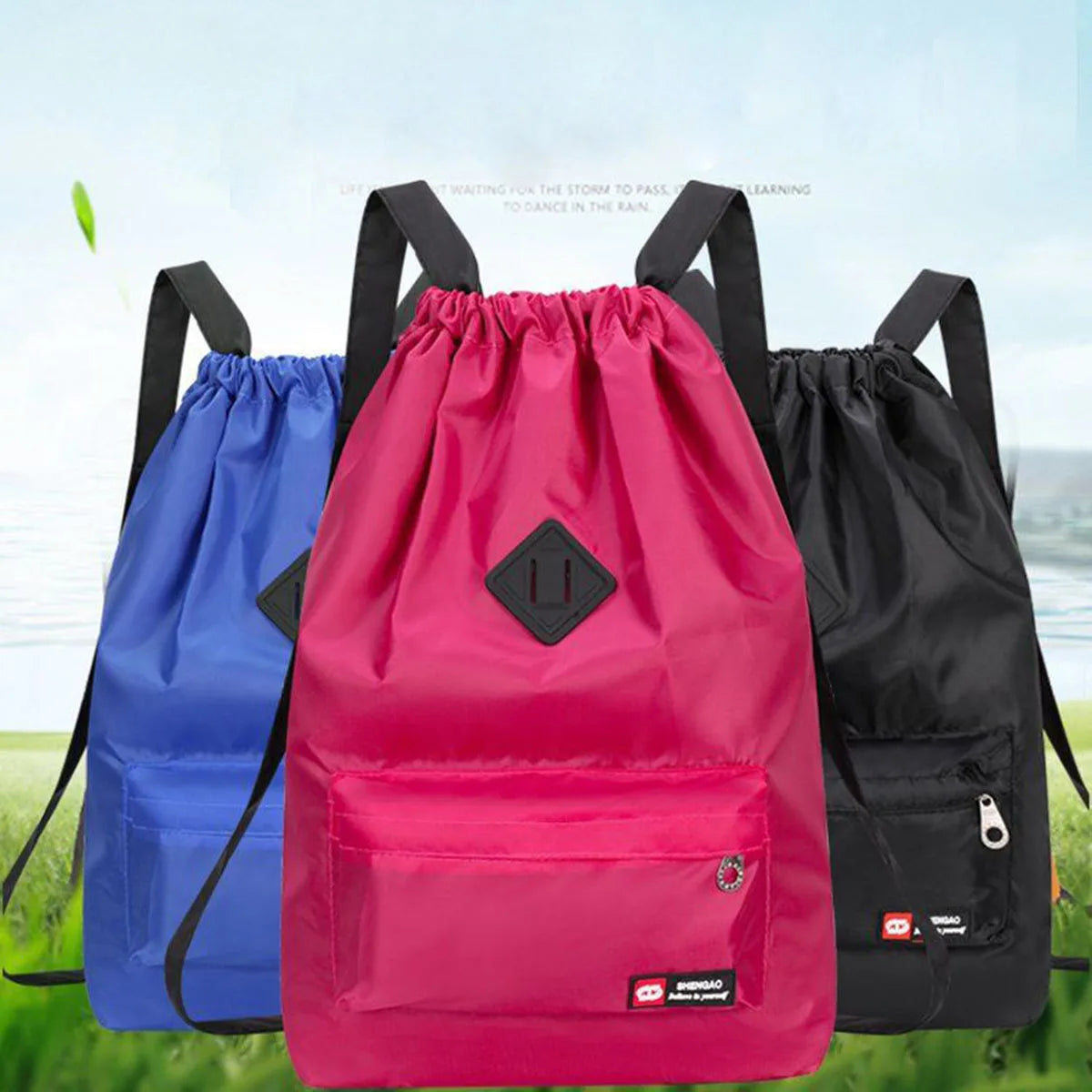 Sac à dos léger en nylon à cordon