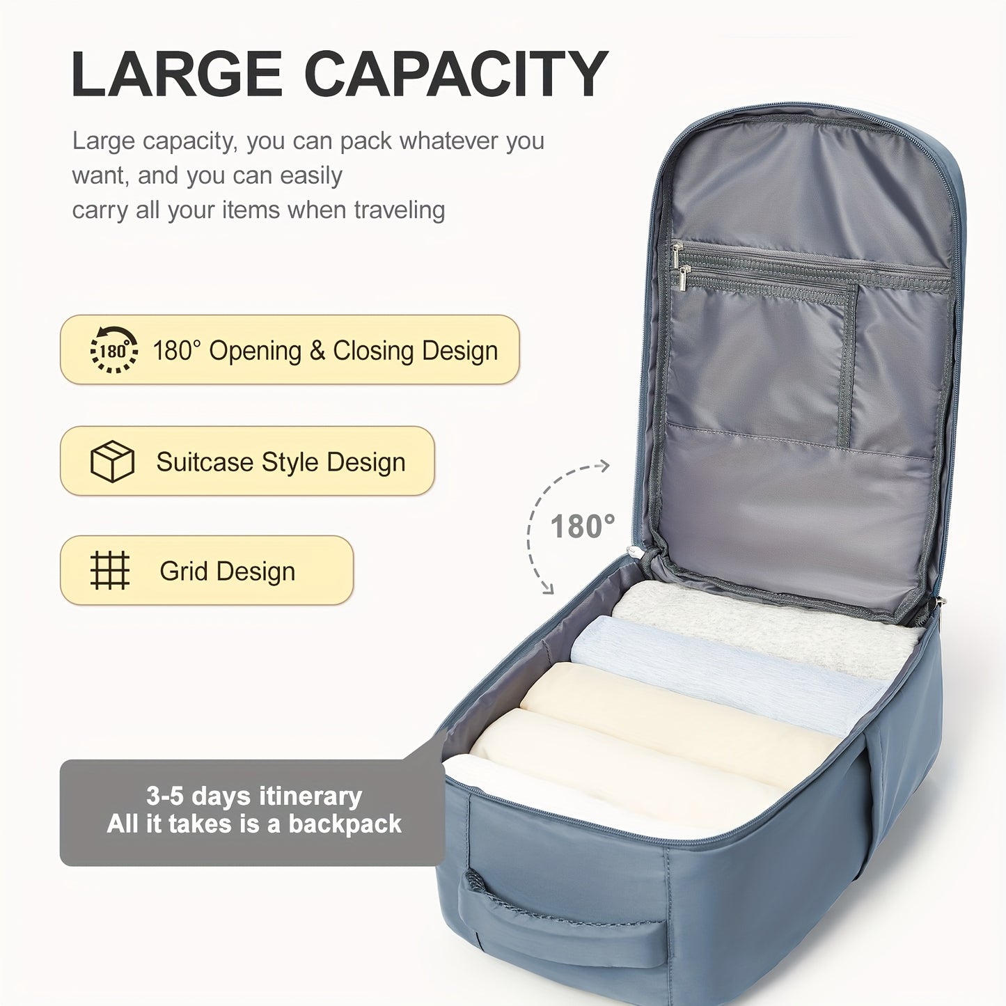 Sac à Dos de Voyage 40×20×25 cm – Compartiment Ordinateur & Multiples Poches