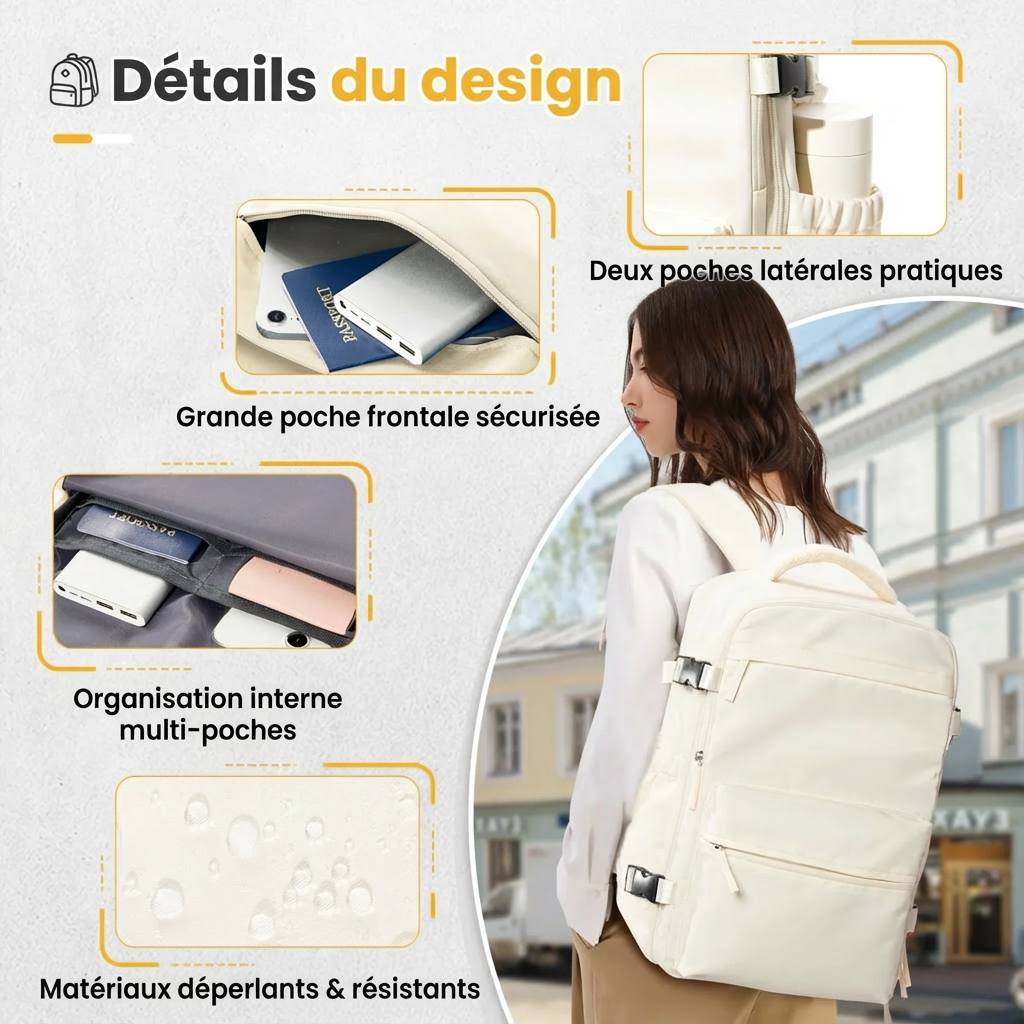 Sac Cabine 40x25x20 avec Compression sous Vide