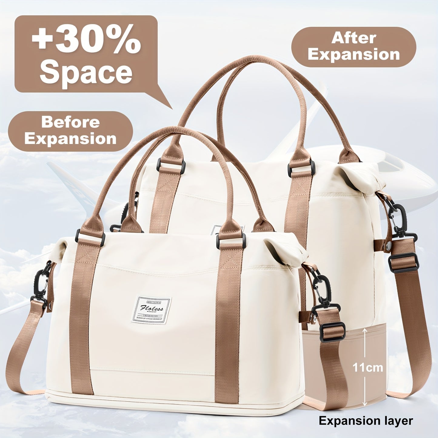 Sac de Voyage Extensible 40×30×20 cm – Bagage Cabine Compatible Avion