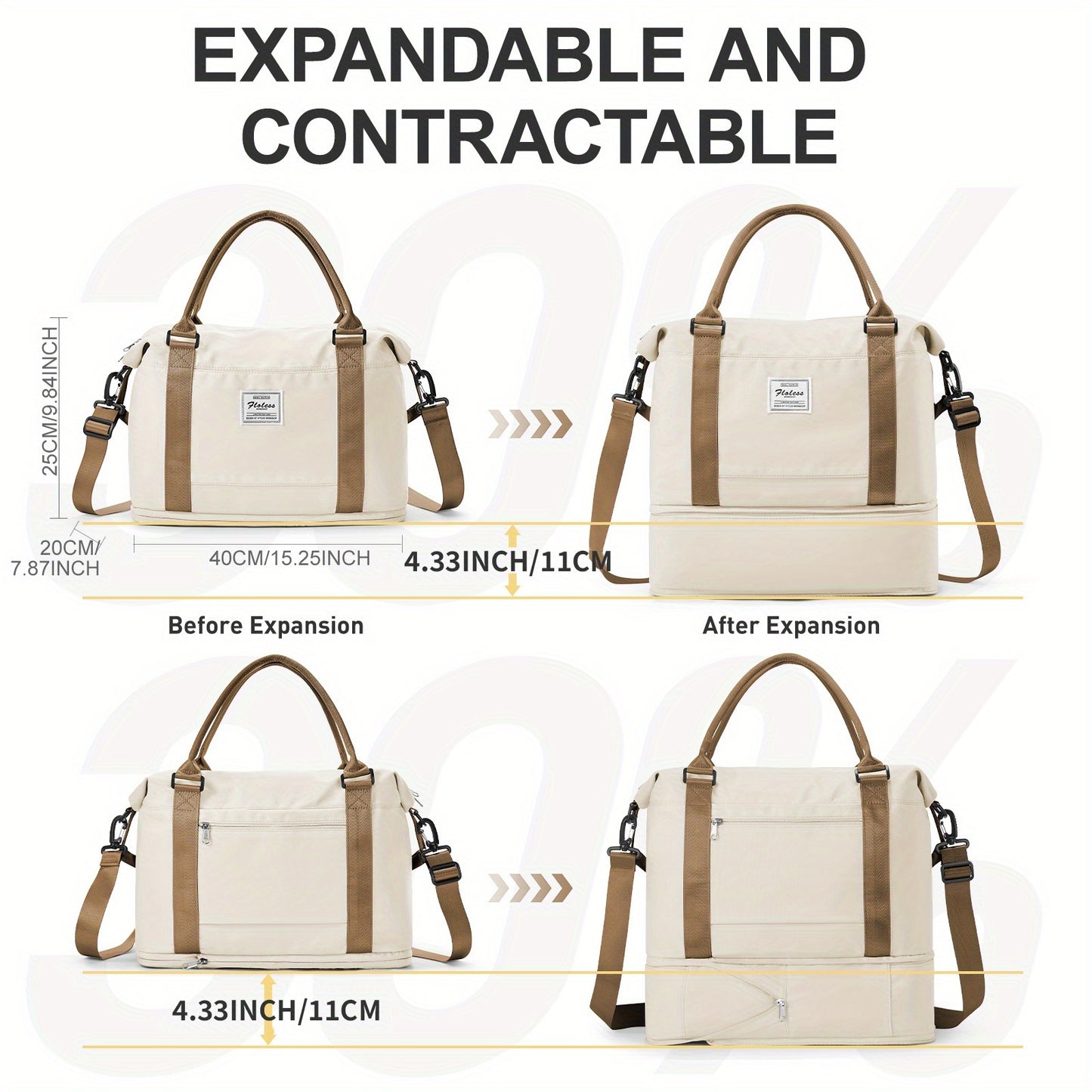 Sac de Voyage Extensible 40×30×20 cm – Bagage Cabine Compatible Avion