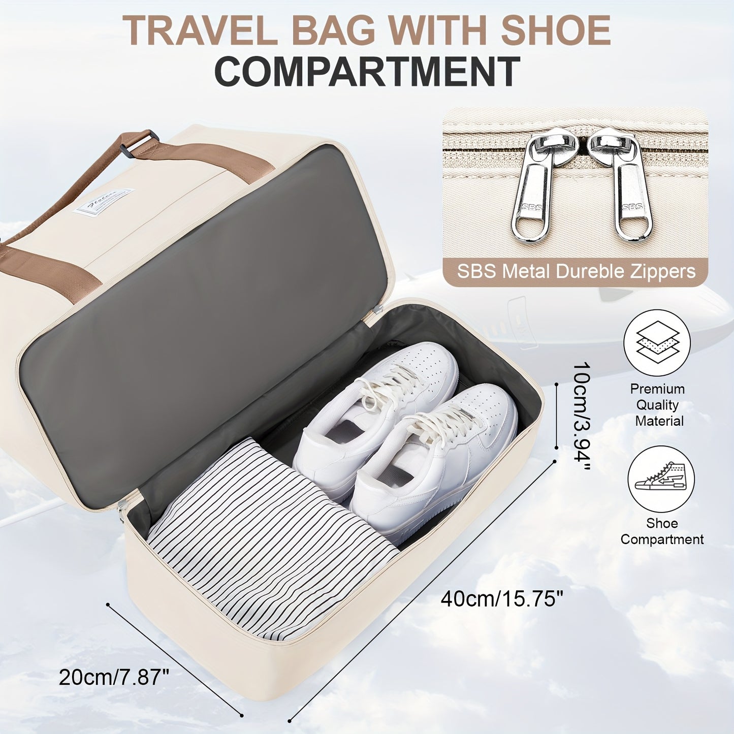 Sac de Voyage Extensible 40×30×20 cm – Bagage Cabine Compatible Avion