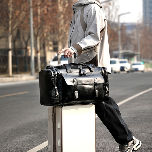 Sac de sport en cuir synthétique, bandoulière amovible pour les affaires