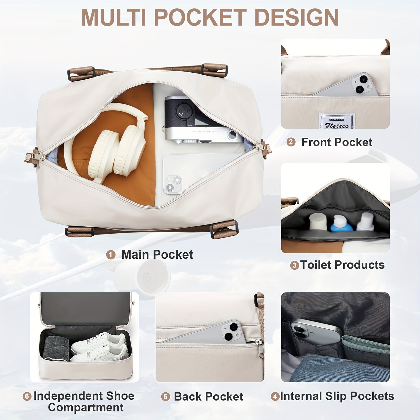 Sac de Voyage Extensible 40×30×20 cm – Bagage Cabine Compatible Avion